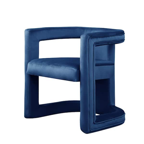 Best Master Furniture June 25.5 in. L Blue Velvet Arm Chair
