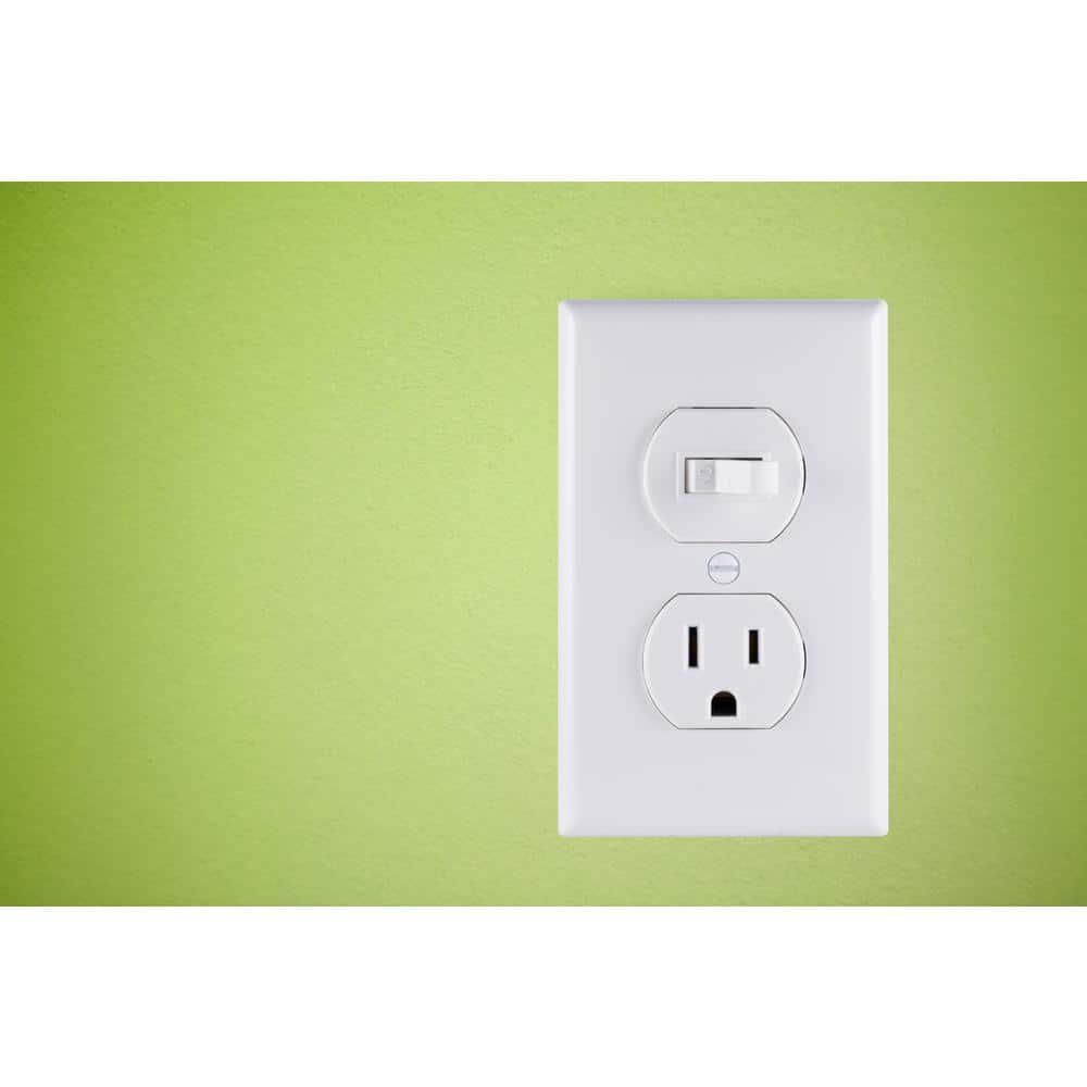 White Thermoplastic Single Pole Toggle Switch and Outlet