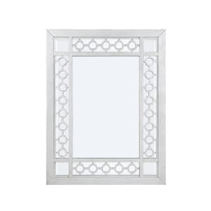 Varian Modern Rectangle Mirror in Mirrored & Antique Platinum Framed 40 x 4