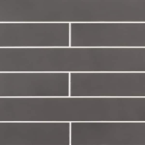 Rail Charcoal 2 in x 16 in Subway Glossy Ceramic Wall Tile (10.763 sq. ft./Case)