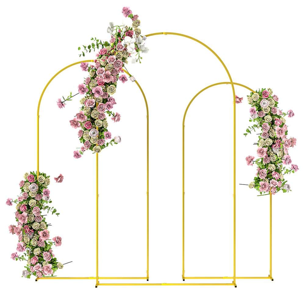 Metal Arch Backdrop Stand Set of 3,7/6.5/6 ft Wedding Arch Frame, Balloon B