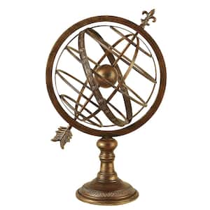 25 in. Brass Metal Traditional Decorative Globe