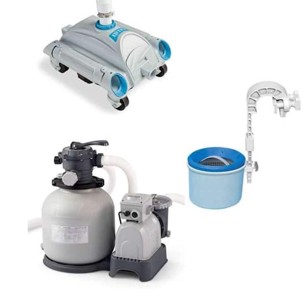 Intex Automatic Pool Vacuum, Wall Mount Surface Skimmer and Sand Filter Pump