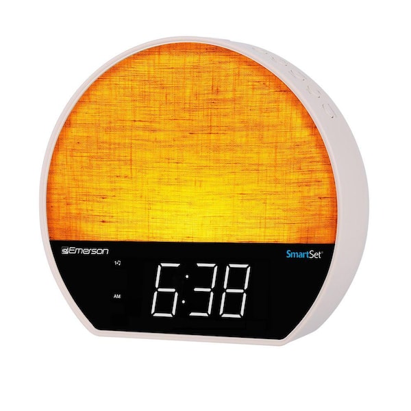 Sunrise SmartSet Dual Alarm Clock Radio with 1.2 in. LED Display, White Noise, 8-Color Dimmable LED, Bluetooth Speaker