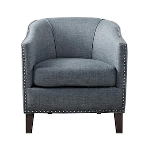 Emery Slate Blue Barrel Arm Chair
