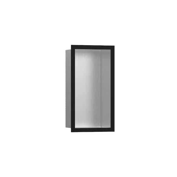 XtraStoris Individual 9 in. W x 15 in. H x 4 in. D Stainless Steel Shower Niche in Matte Black
