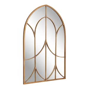 Larisa 23.75 in. W x 36.00 in. H Gold Arch Glam Framed Decorative Wall Mirror