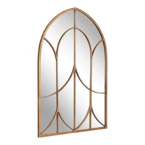 Kate and Laurel Larisa 23.75 in. W x 36.00 in. H Gold Arch Glam Framed Decorative Wall Mirror