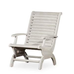 Silver Gray Eucalyptus Wood Lawn Chair, Outdoor Plantation Chair for Relaxing, for Garden Patio