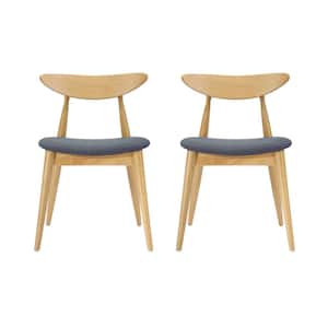 Barron Grey and Natural Oak Upholstered Dining Chairs (Set of 2)