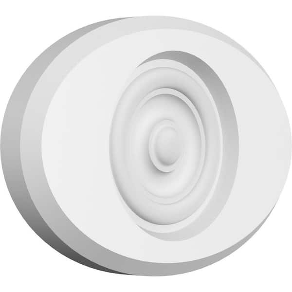Ekena Millwork 7 in. W x 4-3/4 in. H x-3/4 in. P Standard Dalton Bullseye Rosette with Beveled Edge