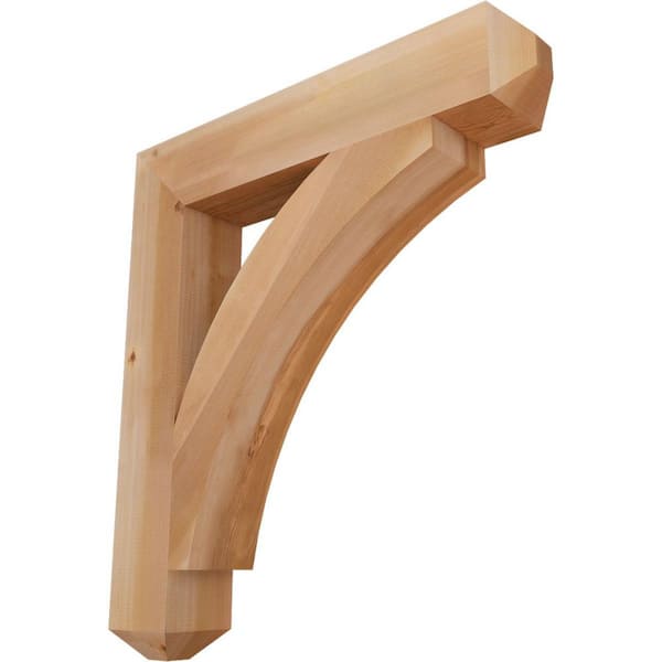 Ekena Millwork 5.5 in. x 38 in. x 34 in. Western Red Cedar Thorton Craftsman Smooth Bracket