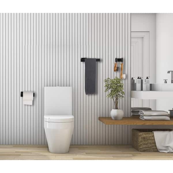 4-Pieces Bathroom Hardware Set in Black