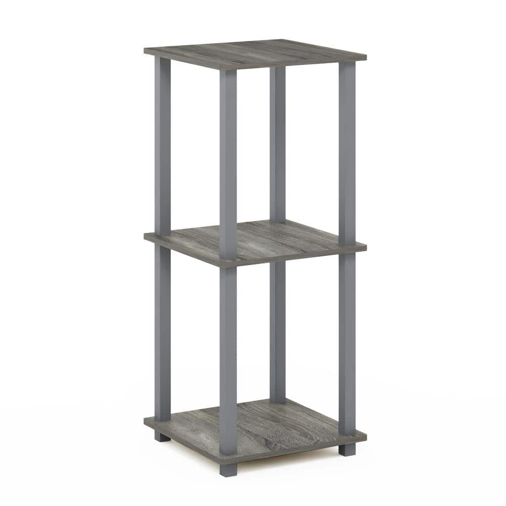 French Oak Grey Petite End Table with Shelf - 15.6" Square