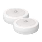 Motion Activated Adjustable LED White Puck Light (2-Pack)