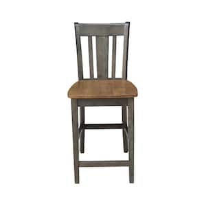 San Remo Hickory/Coal 24 in. H Counter Stool