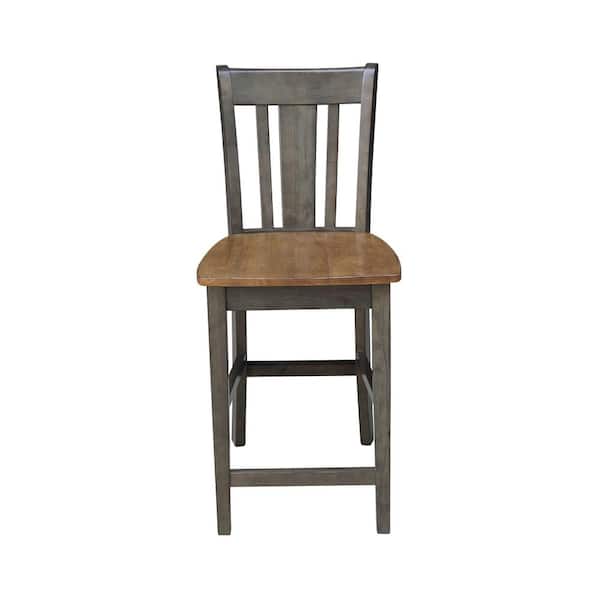 null San Remo Hickory/Coal 24 in. H Counter Stool