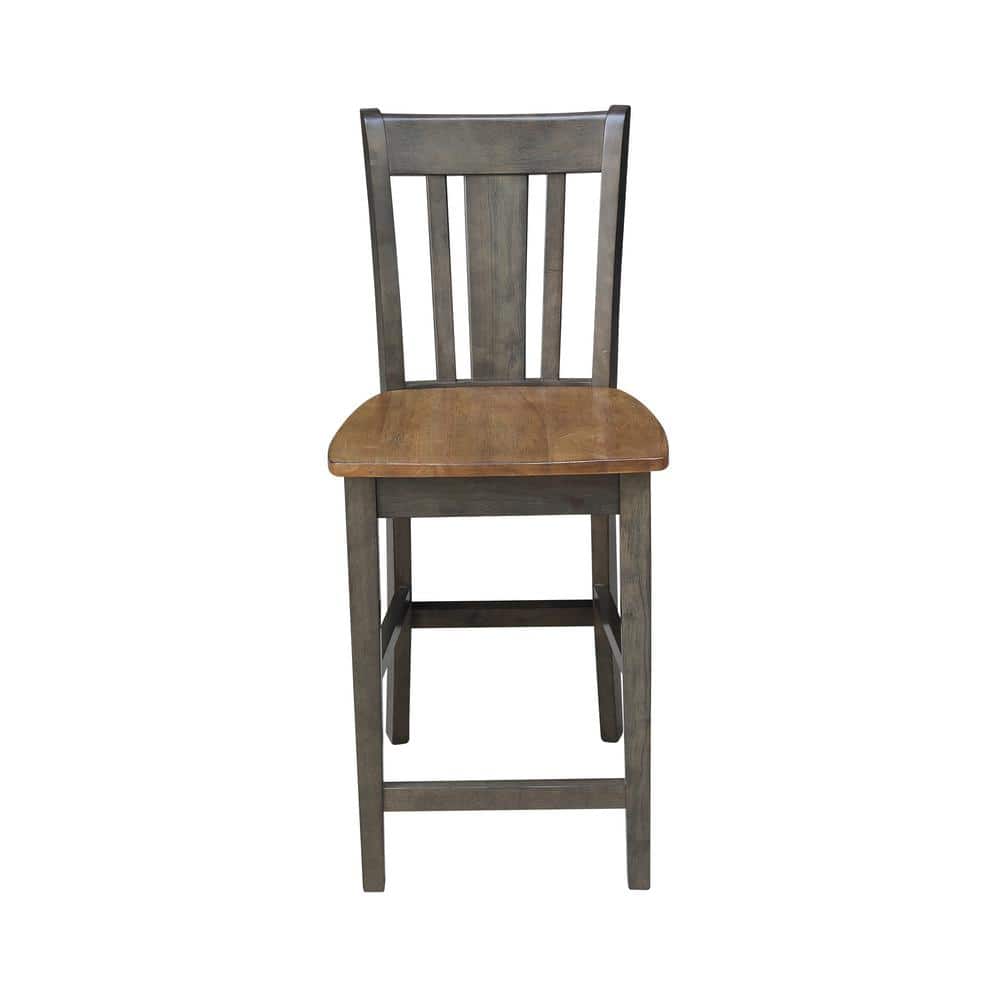 San Remo 24" Solid Wood Counterheight Stool in Hickory/Washed Coal