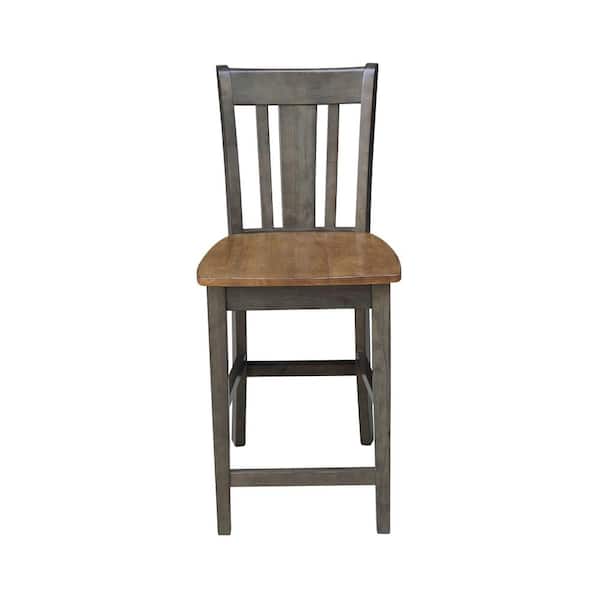 San Remo Hickory/Coal 24 in. H Counter Stool