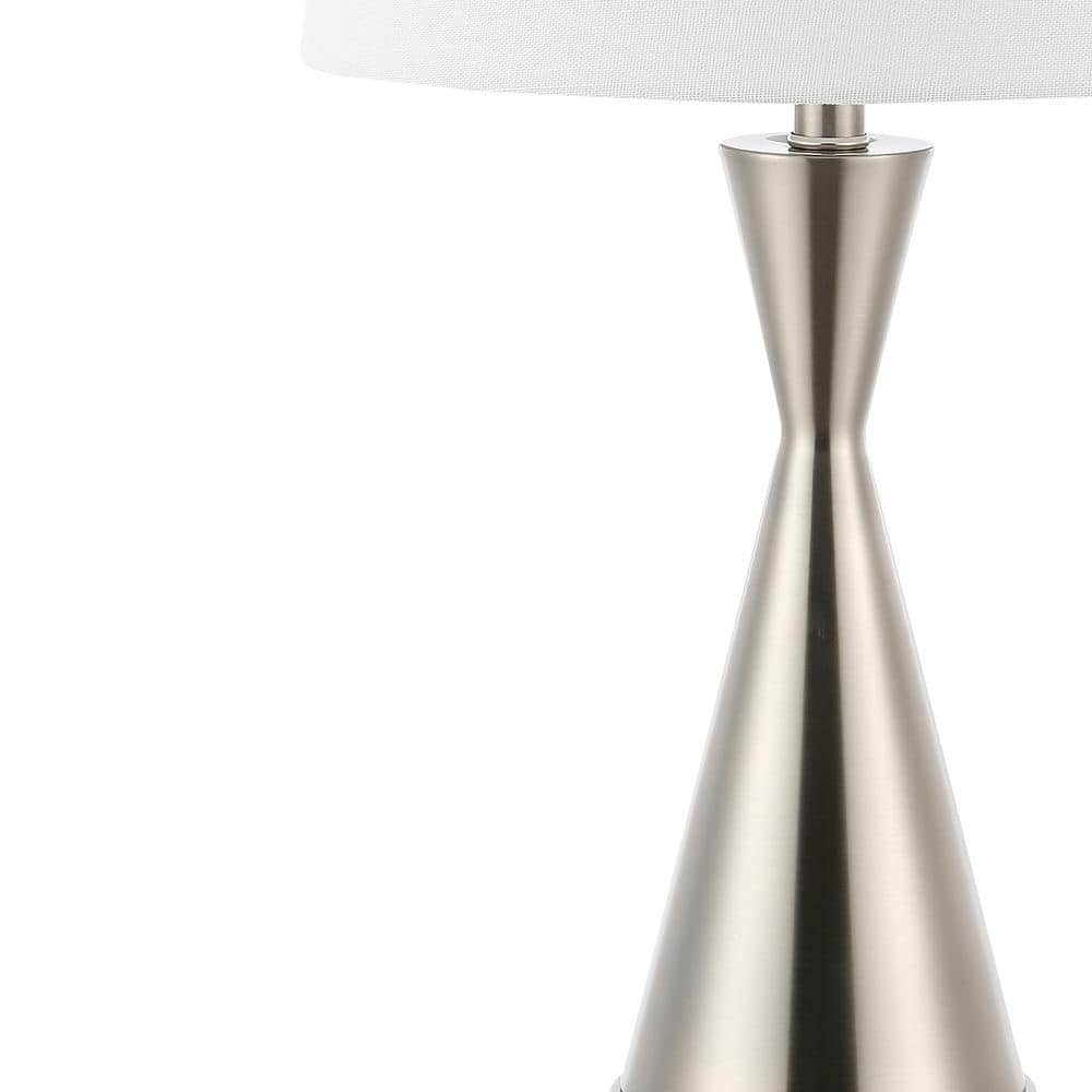 Colton Nickel Iron LED Table Lamp Set with USB Ports