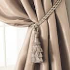 Charlotte 24 in. Tassel Tieback Rope Cord Window Curtain Accessories in Ivory