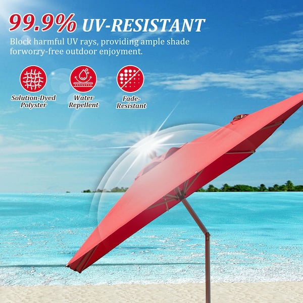easy way patio umbrellas Punchau 6 Ft Outdoor Umbrella - White Market Umbrella, while the ventilated top reduces wind resistance 9.68 ft. Rectangle Patio Umbrella