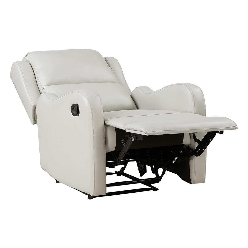 Taupe Faux Leather Recliner with Manufactured Wood Frame