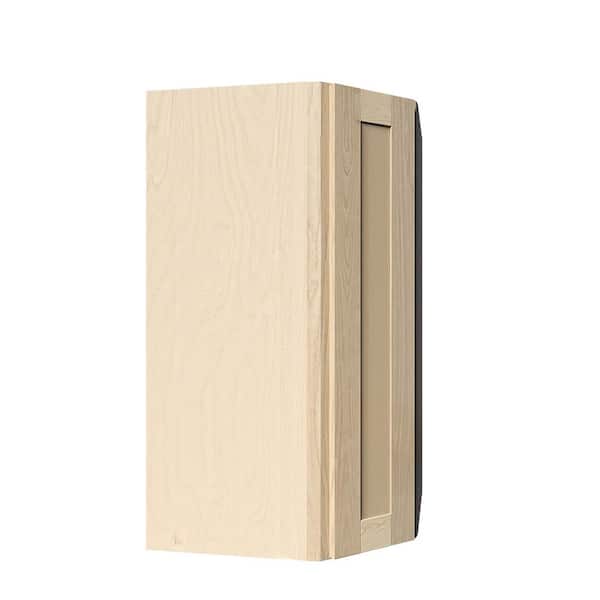 LIFEART CABINETRY Lancaster Shaker Assembled 24 in. x 42 in. x 12 in. Wall Diagonal Corner Cabinet in Natural Wood