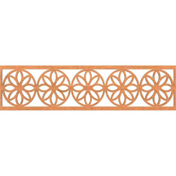 Ekena Millwork Blume Fretwork 0.25 in. D x 47 in. W x 12 in. L Cherry Wood Panel Moulding
