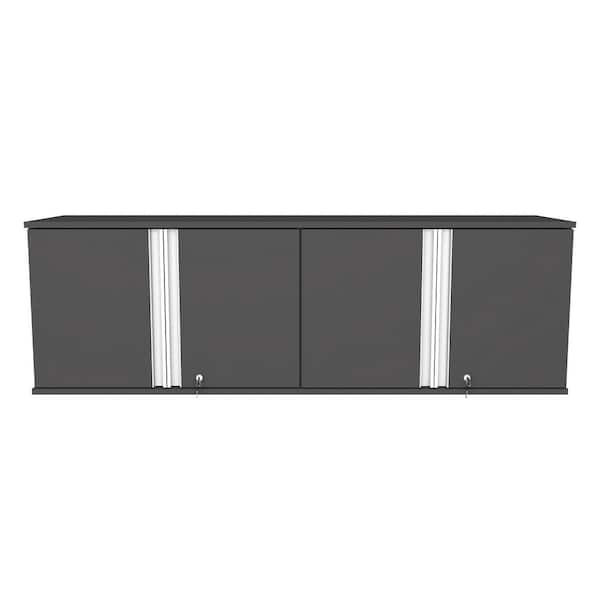 55.11 in. W x 17.71 in. H x 14.37 in. D 2 shelves Garage Storage Freestanding Cabinet in Gray/Aluminium