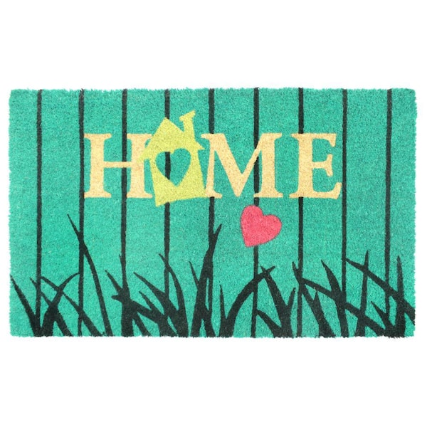 Unbranded Welcome Home Multi Bird House 18 in. W x 30 in. L Coir Non-Slip Outdoor Door Mat