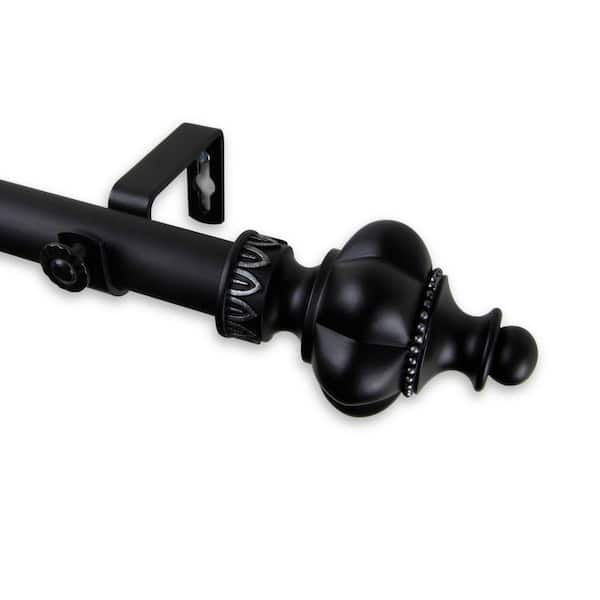 Rod Desyne 28 in. - 48 in. Telescoping 1 in. Single Curtain Rod Kit in ...