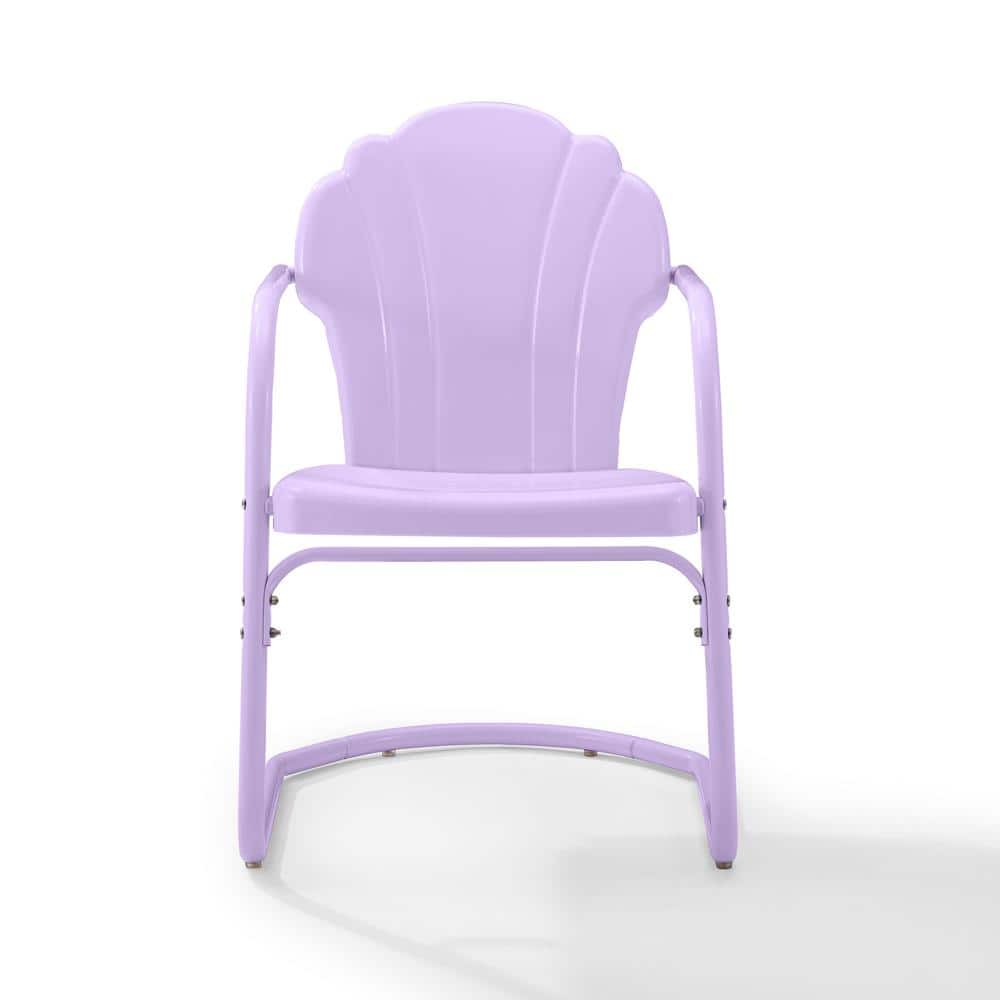 Lavender Retro Scalloped Steel Outdoor Chair Set