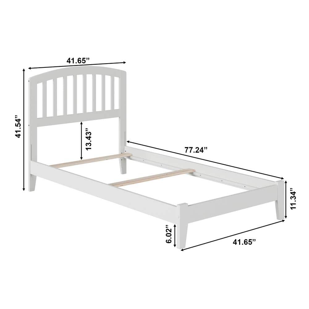 Richmond White Twin Wood Frame Bed with Headboard
