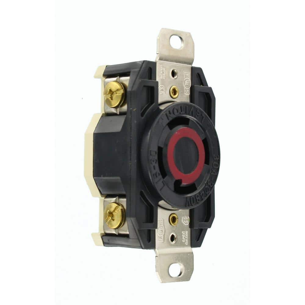Leviton Black Industrial Grade 30 Amp Locking Outlet