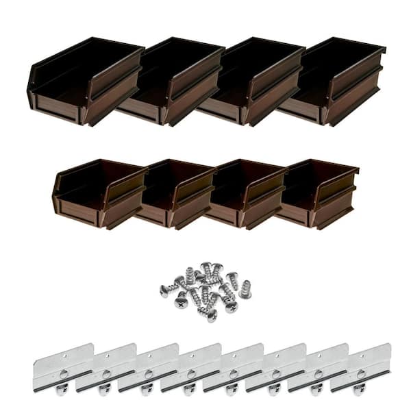 Triton Products 4-1/8 in. W x 3 in. H Brown Wall Storage Bin Organizer (8-Piece)