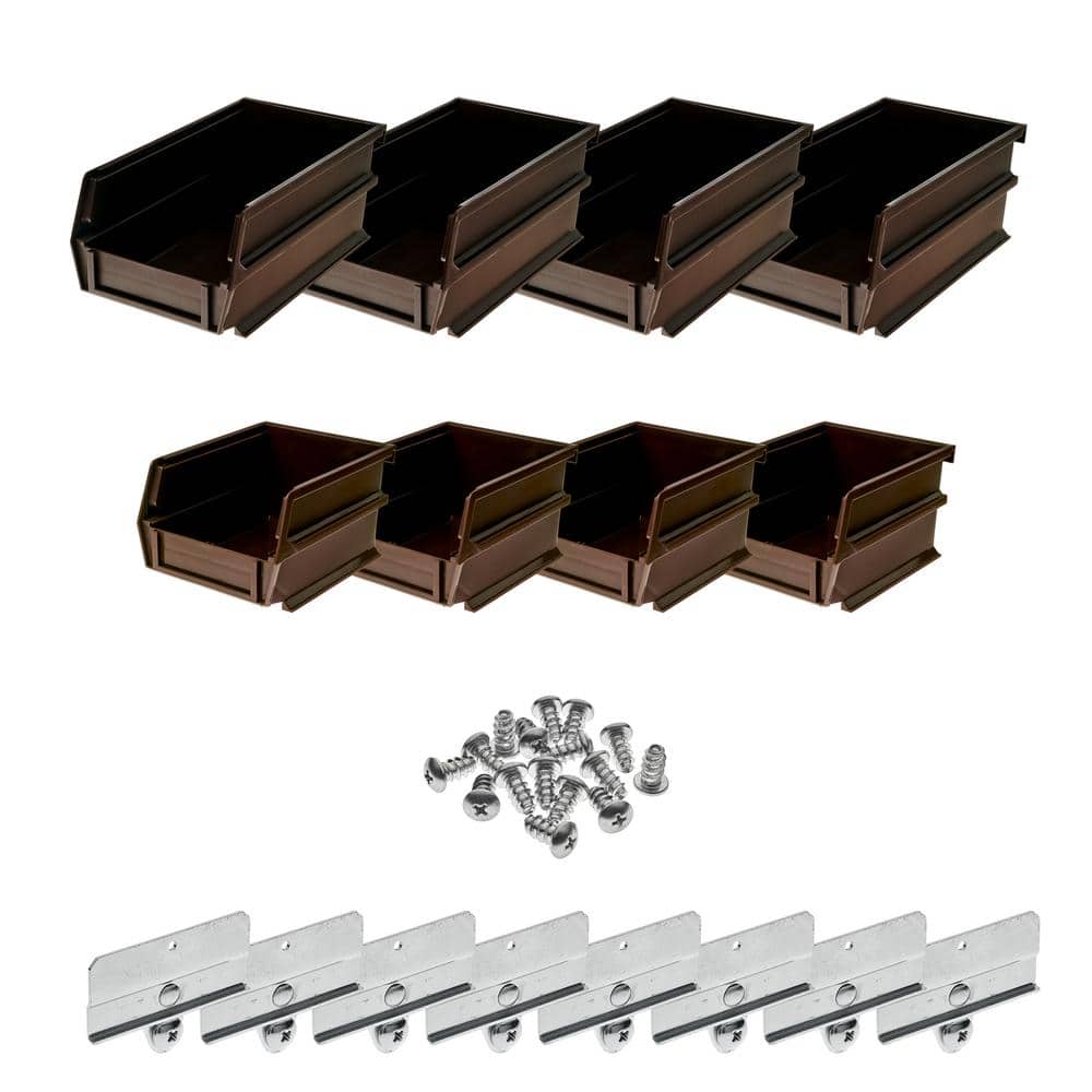 4-1/8 in. W x 3 in. H Brown Wall Storage Bin Organizer (8-Piece) price history on PriceWatchPro