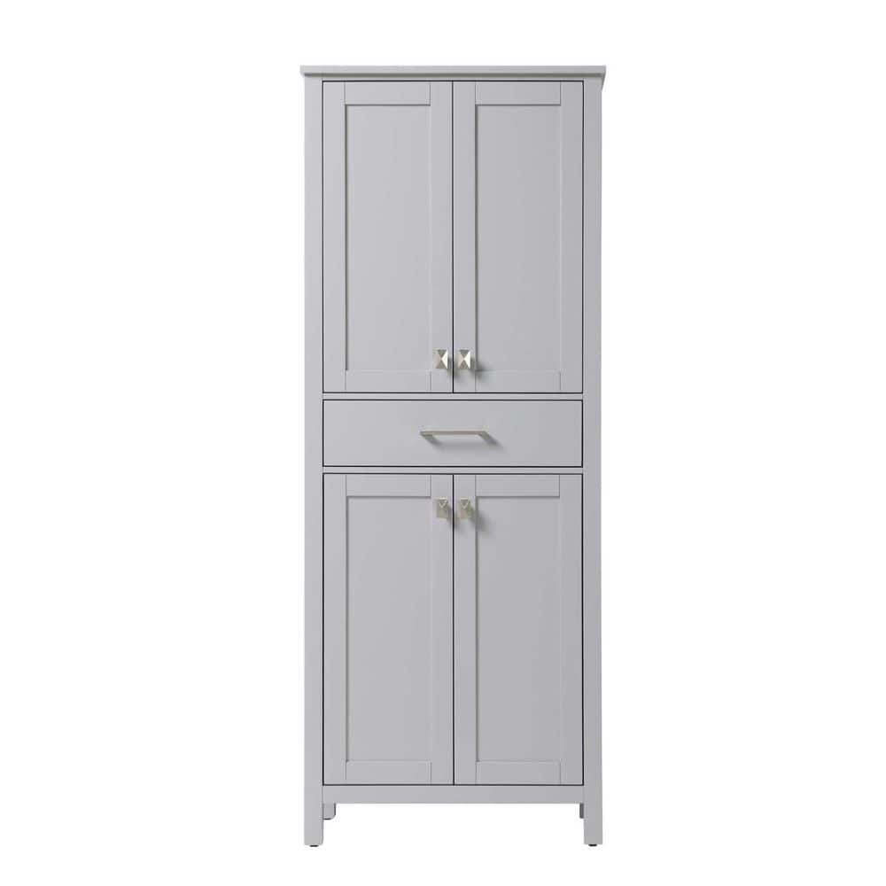 18 in. W x 72 in. D x in. H Gray Freestanding Linen Cabinet