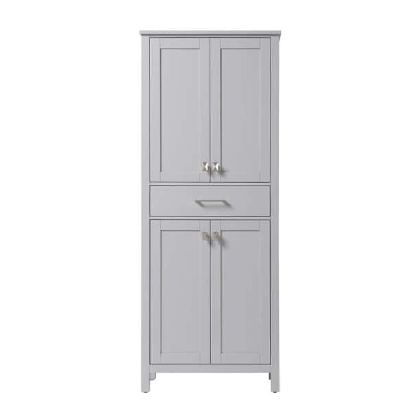18 in. W x 72 in. D x in. H Gray Freestanding Linen Cabinet