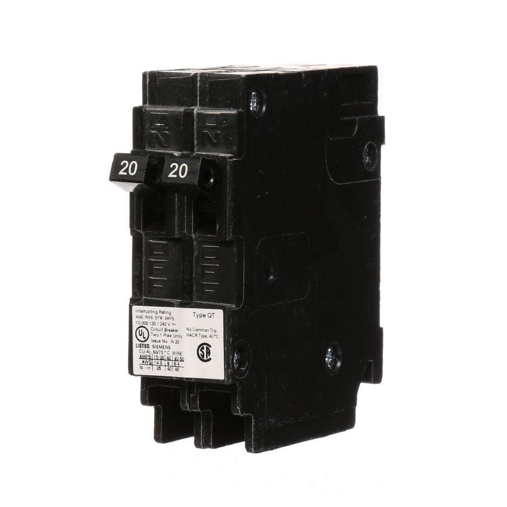 Siemens (2) 20 Amp Tandem Single Pole Type QT NCL-Circuit Siemens (2) 20 Amp Tandem Single Pole Type QT NCL-Circuit
