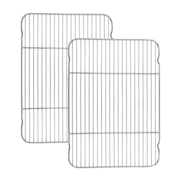 Stainless Steel Silver Cooling Rack (Set of 2) Non Toxic Rust Free Oven Safe Dishwasher Safe Kitchen Baking Tool