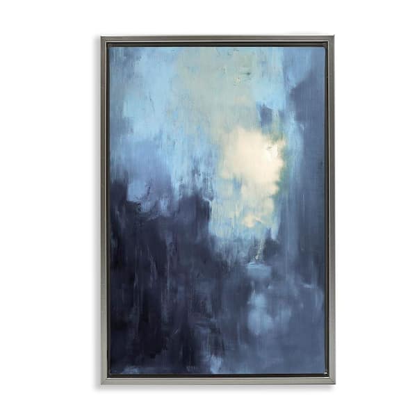 Modern Masculine Abstract by Gina Kelly Gray Floater Frame Abstract Graphic Art Print 25 in. x 17 in.