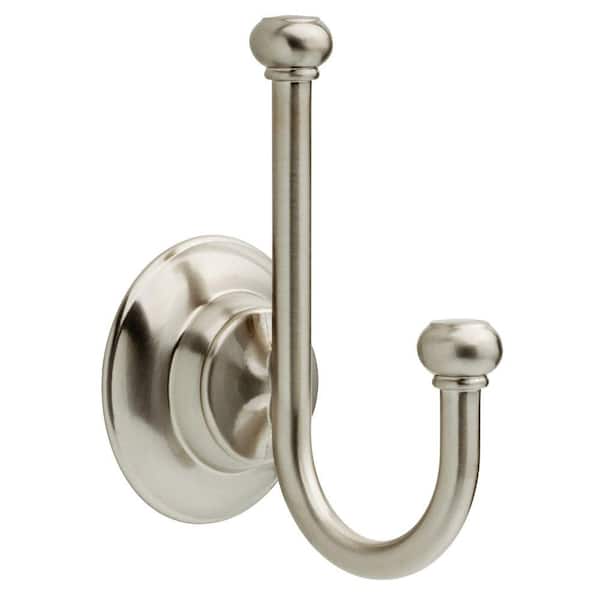 Delta Porter Double Towel Hook Bath Hardware Accessory in Brushed Nickel  PTR35-BN - The Home Depot