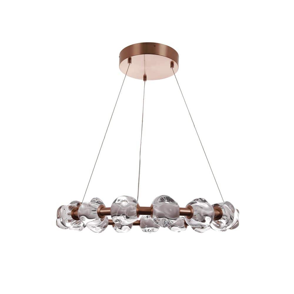 Jackie 15 Light Satin Brass Finish Globe Circle Chandelier/Pendant for Foyer/Living/Dining Rooms w/ Integrated LED price history on PriceWatchPro