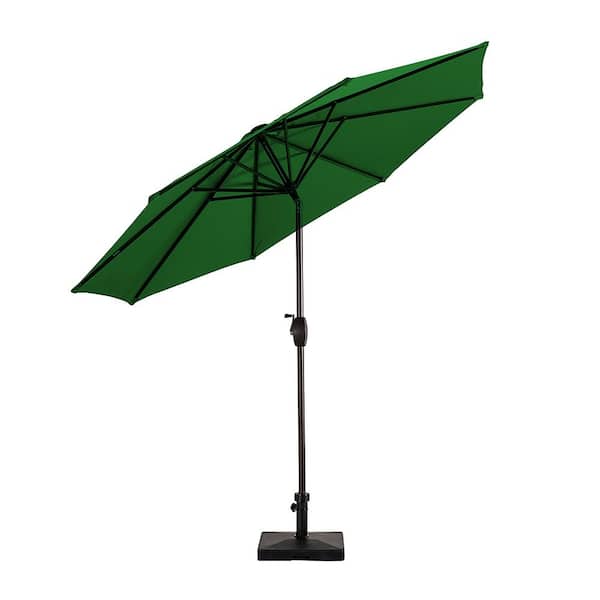 WESTIN OUTDOOR Kingston 9 ft. Market Outdoor Umbrella in Dark Green with 50 lbs. Concrete Base
