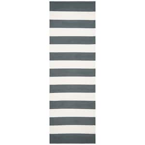 Montauk Gray/Ivory 2 ft. x 6 ft. Striped Runner Rug