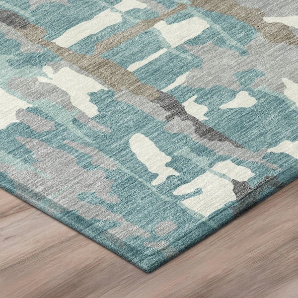 Chantille Machine Washable Indoor/Outdoor Abstract ACN2972 Teal 10 ft. x 14 ft. Area Rug