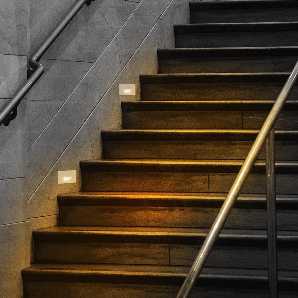 White Aluminum Integrated LED Motion Sensor Step Light