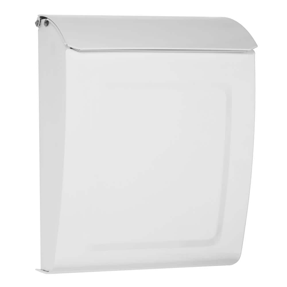 Aspen White Small Steel Lockable Wall Mounted Mailbox