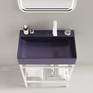 24 in. Ceramic Console Sink Basin in Purple